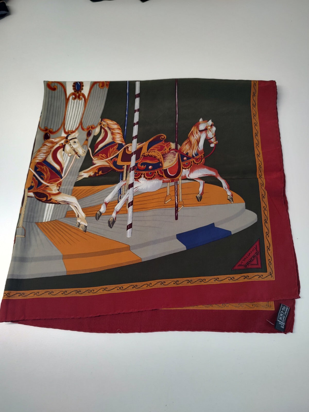 VITALINO PANCALDI FOULARD 100% SILK SETA SCARVES SCARF SQUARE MADE ITALY