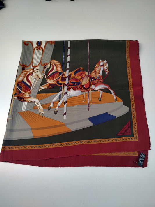 VITALINO PANCALDI FOULARD 100% SILK SETA SCARVES SCARF SQUARE MADE ITALY