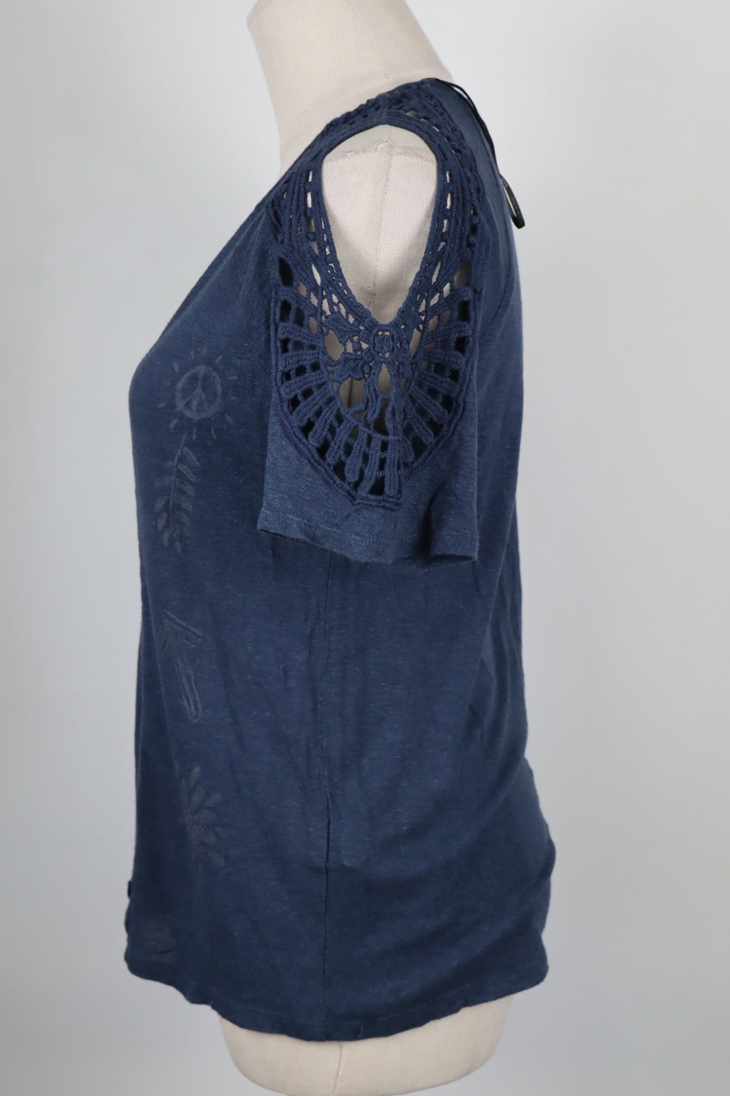 DESIGUAL MAGLIA DONNA TG. M WOMAN CASUAL VINTAGE T-SHIRT COTONE TOP