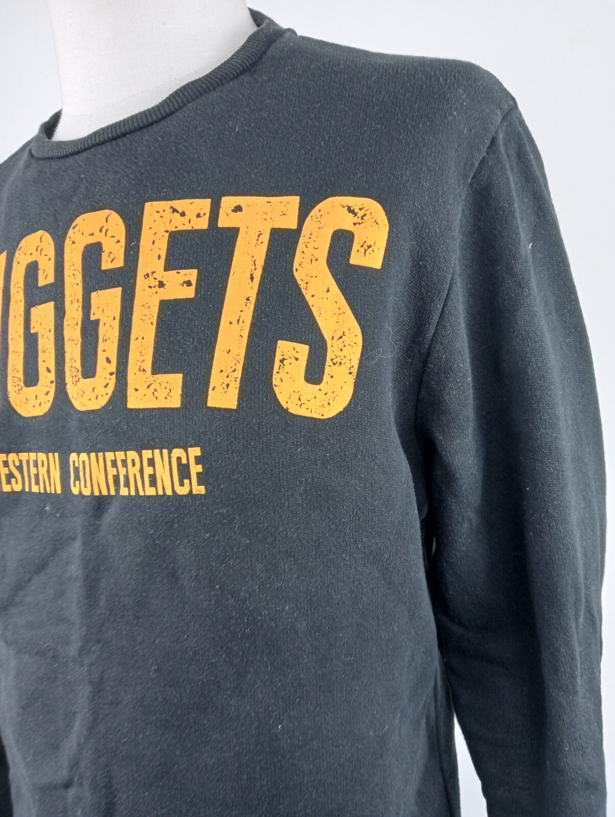 ADIDAS NBA NUGGETS DENVER FELPA BASKET UOMO Tg L MAN SPORT SWEATSHIRT COTONE