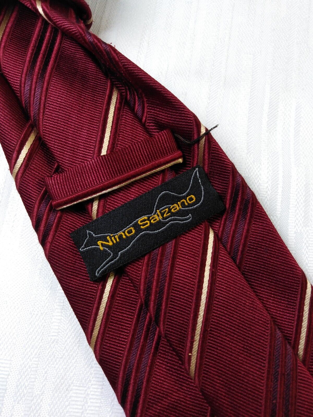 NINO SALZANO 100% SETA SILK TIE CRAVATTA NECKTIE VINTAGE CLASSIC ITALY