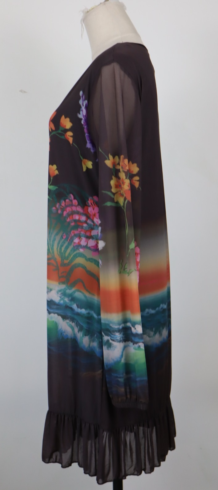 DESIGUAL  VESTITO ABITO DONNA TG.  XL  SHORT WOMAN CASUAL VINTAGE DRESS