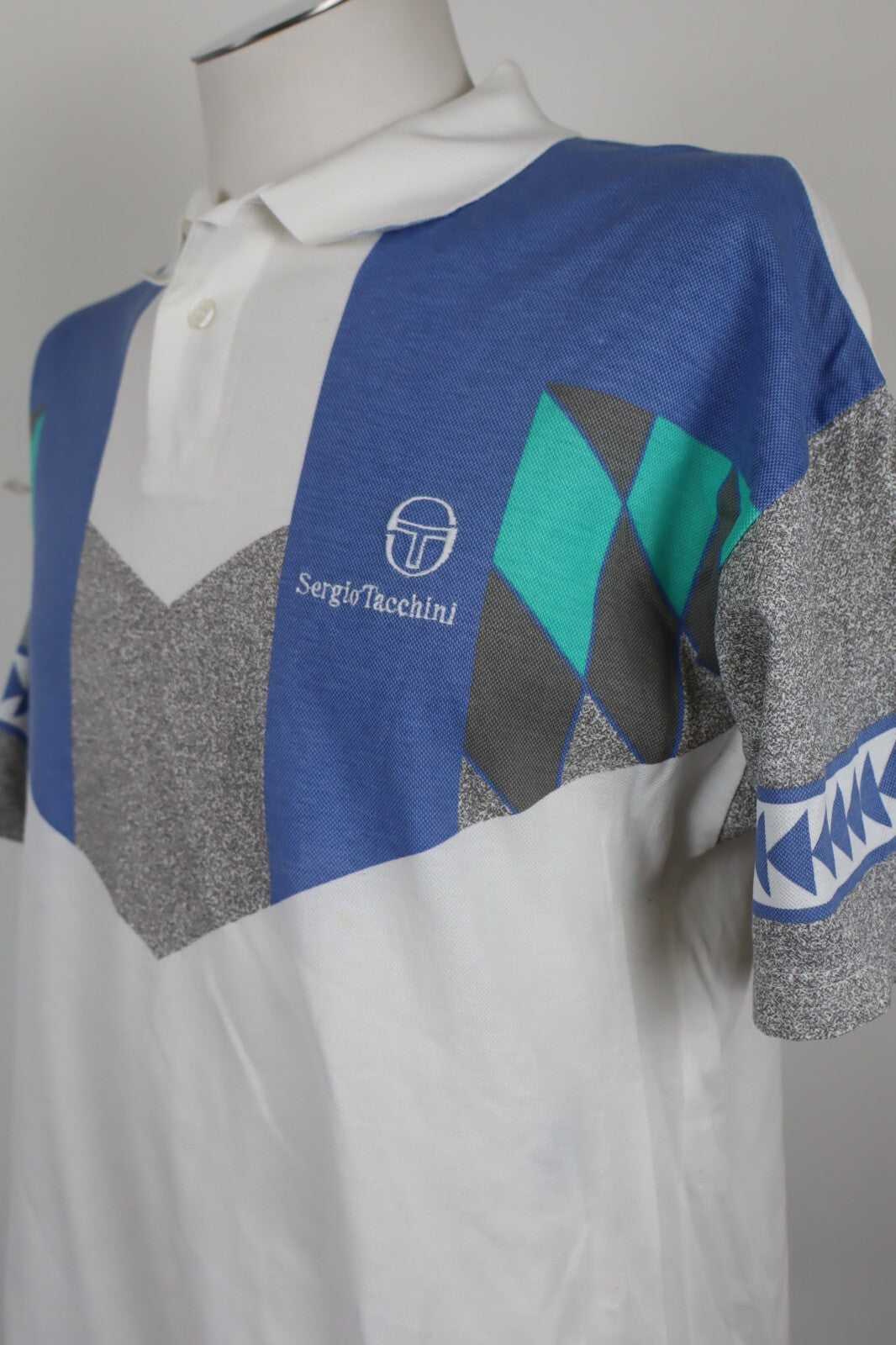 SERGIO TACCHINI TENNIS MAGLIA POLO UOMO TG V MAN SHIRT CASUAL VINTAGE MADE ITALY