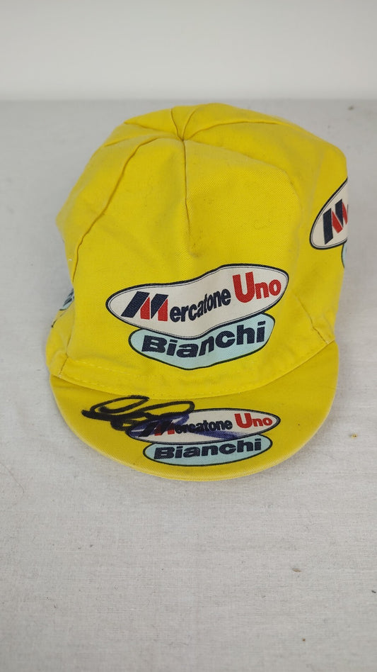SMS SANTINI MERCATONE CAPPELLO CICLISMO ELASTICO UOMO MAN HAT CAP VINTAGE