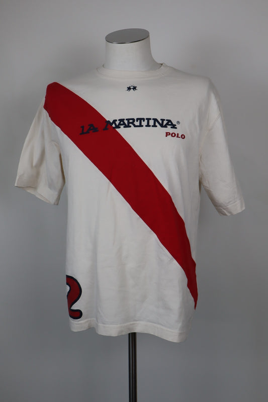 LA MARTINA MAGLIA UOMO TG L MAN T-SHIRT CASUAL VINTAGE COTONE COTTON LOGO