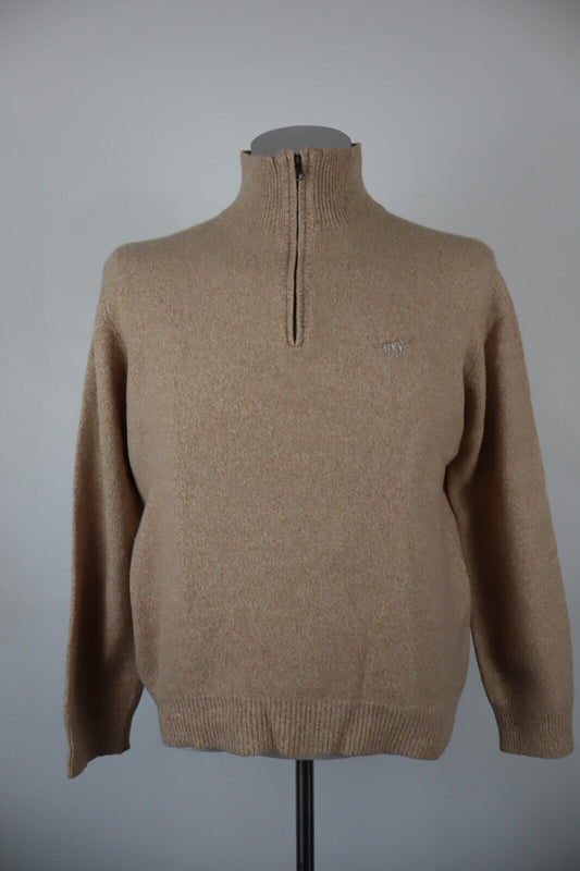 HENRY COTTON'S MAGLIONE CON ZIP VINTAGE UOMO Tg. M MAN SWEATER CASUAL LANA WOOL