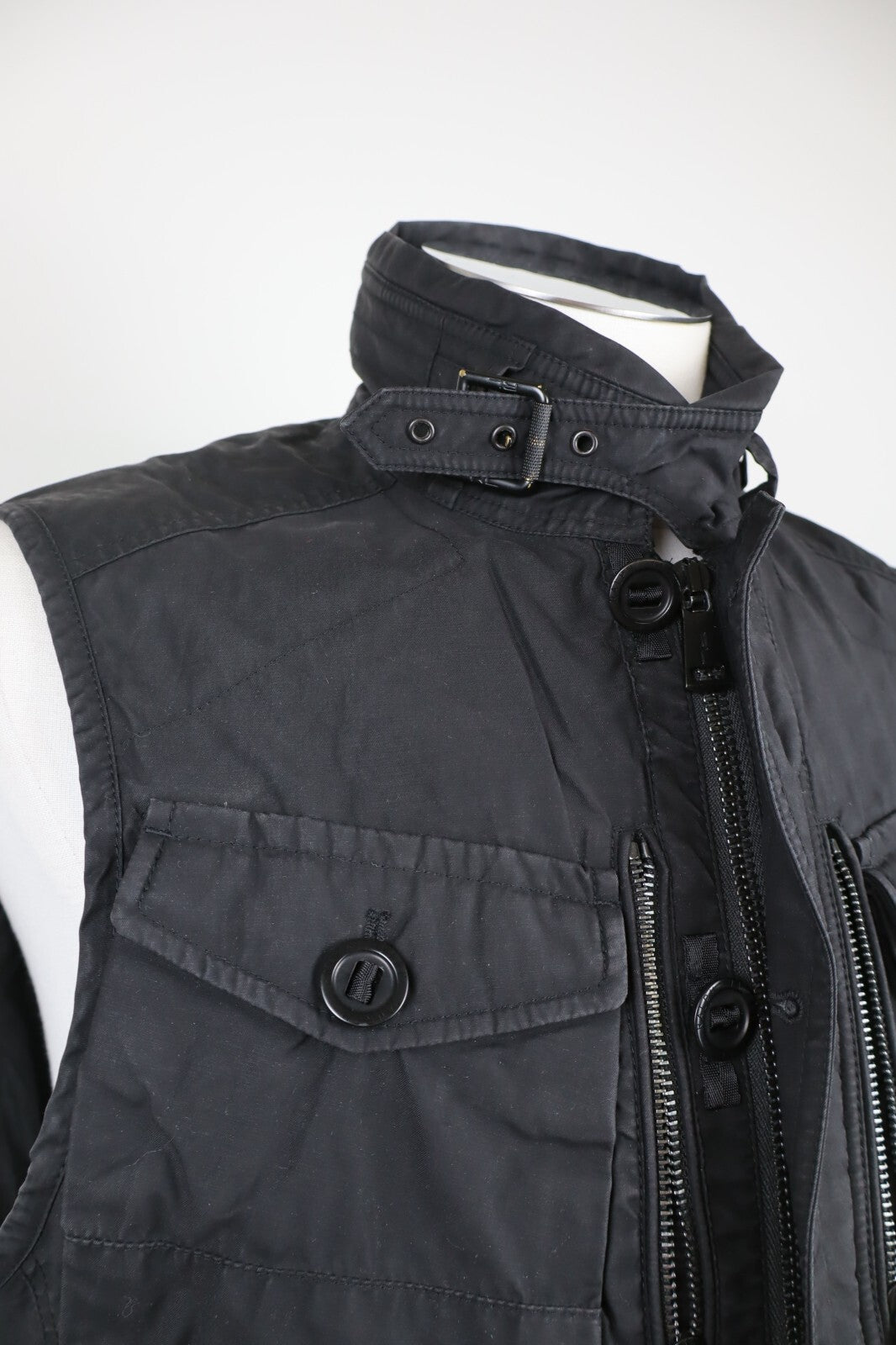 RALPH LAUREN GIUBBINO SMANICATO GILET UOMO TG M MAN CASUAL VINTAGE JACKET NERO