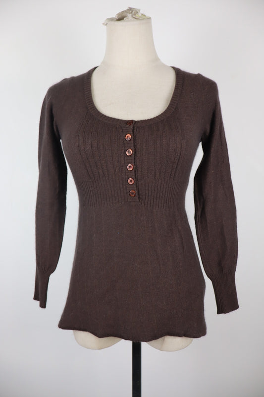 MAX&CO MAGLIONE MAGLIA DONNA Tg. S WOMAN CASUAL SWEATER CON BOTTONI LANA ANGORA