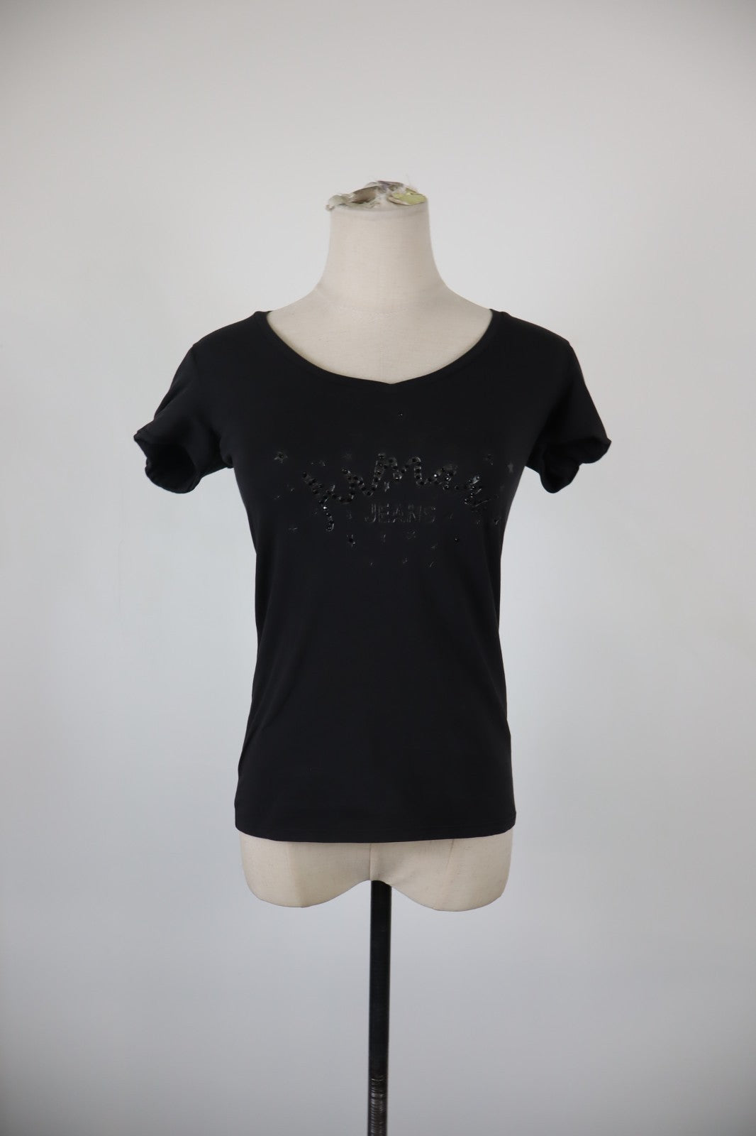 ARMANI JEANS MAGLIA DONNA TG. XS WOMAN CASUAL VINTAGE T-SHIRT TOP COTONE