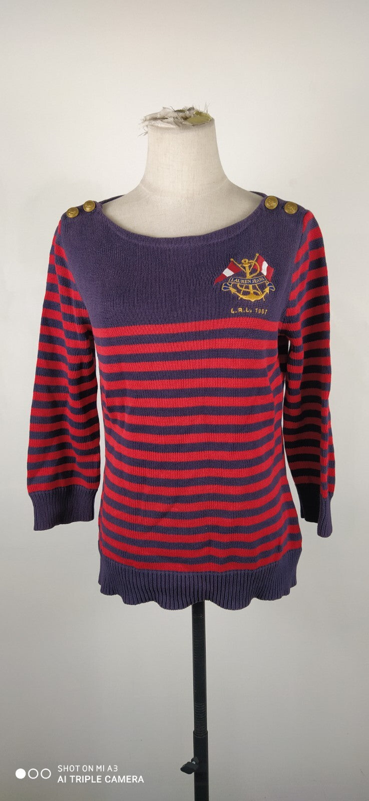 RALPH LAUREN MAGLIONE DONNA Tg. M WOMAN CASUAL SWEATER COTONE COTTON VINTAGE