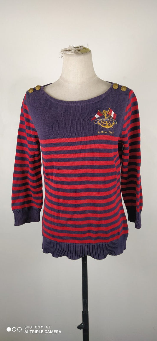 RALPH LAUREN MAGLIONE DONNA Tg. M WOMAN CASUAL SWEATER COTONE COTTON VINTAGE