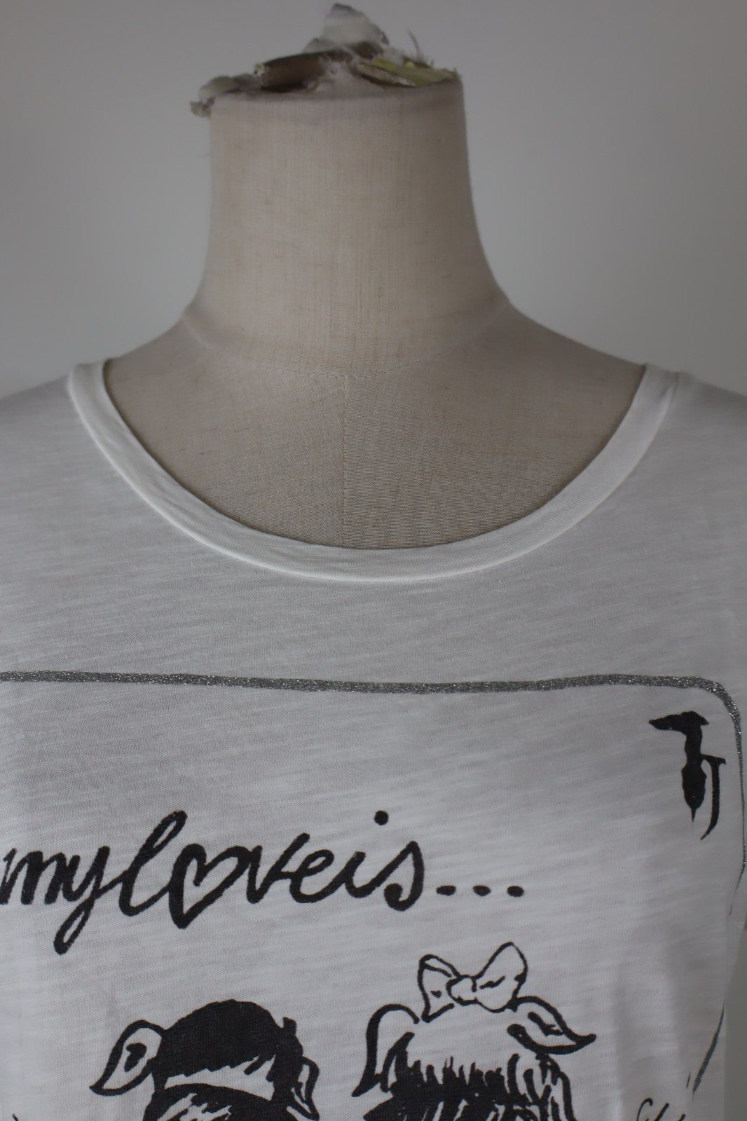 TRUSSARDI JEANS MAGLIA DONNA TG. M WOMAN CASUAL VINTAGE T-SHIRT TOP COTONE