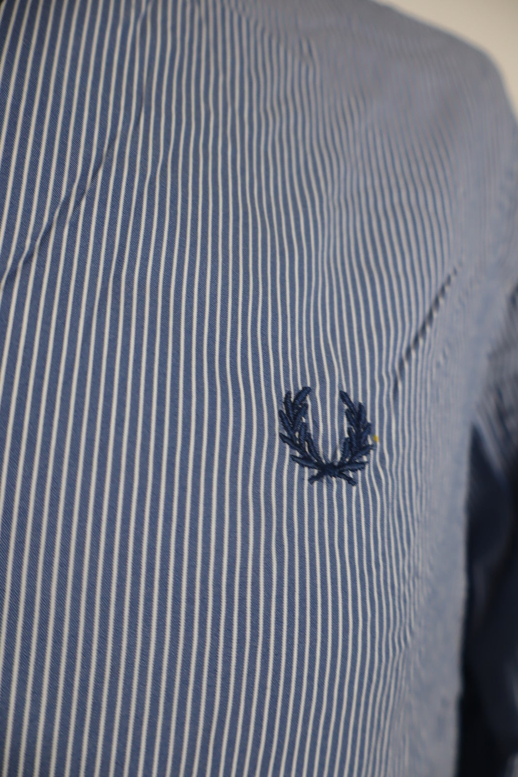 FRED PERRY CAMICIA UOMO TG S MAN CASUAL VINTAGE SHIRT COTONE COTTON LOGO RIGHE