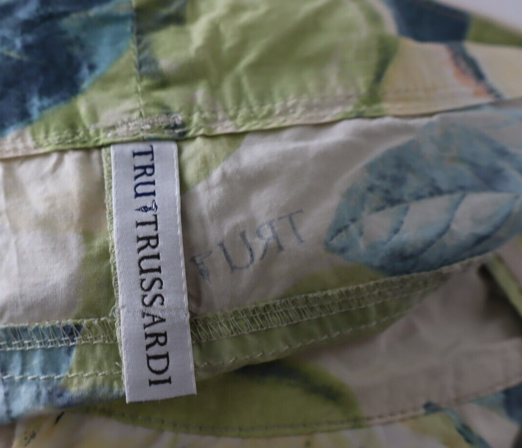 TRUSSARDI PANTALONE CAPRI CASUAL DONNA TG 42 WOMAN VINTAGE PANTS COTONE