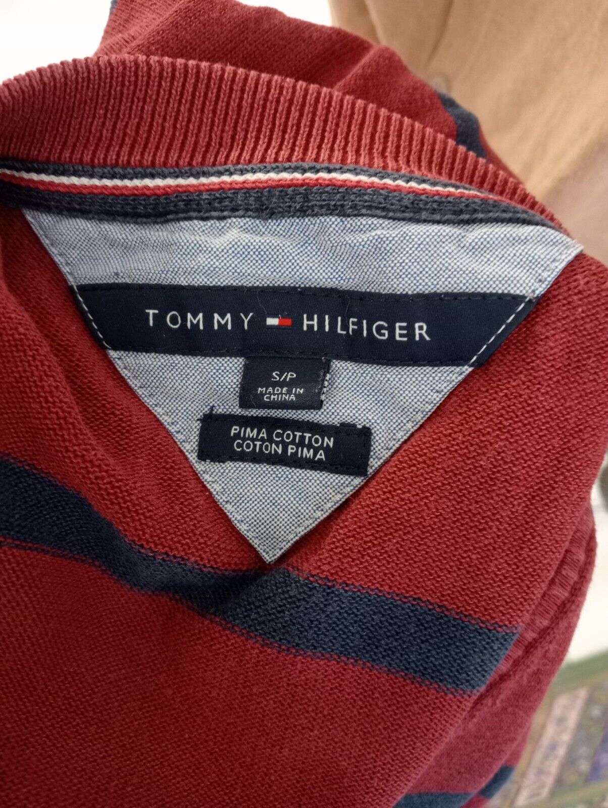 TOMMY HILFIGER MAGLIONE COTONE COTTON VINTAGE UOMO Tg. S MAN SWEATER CASUAL