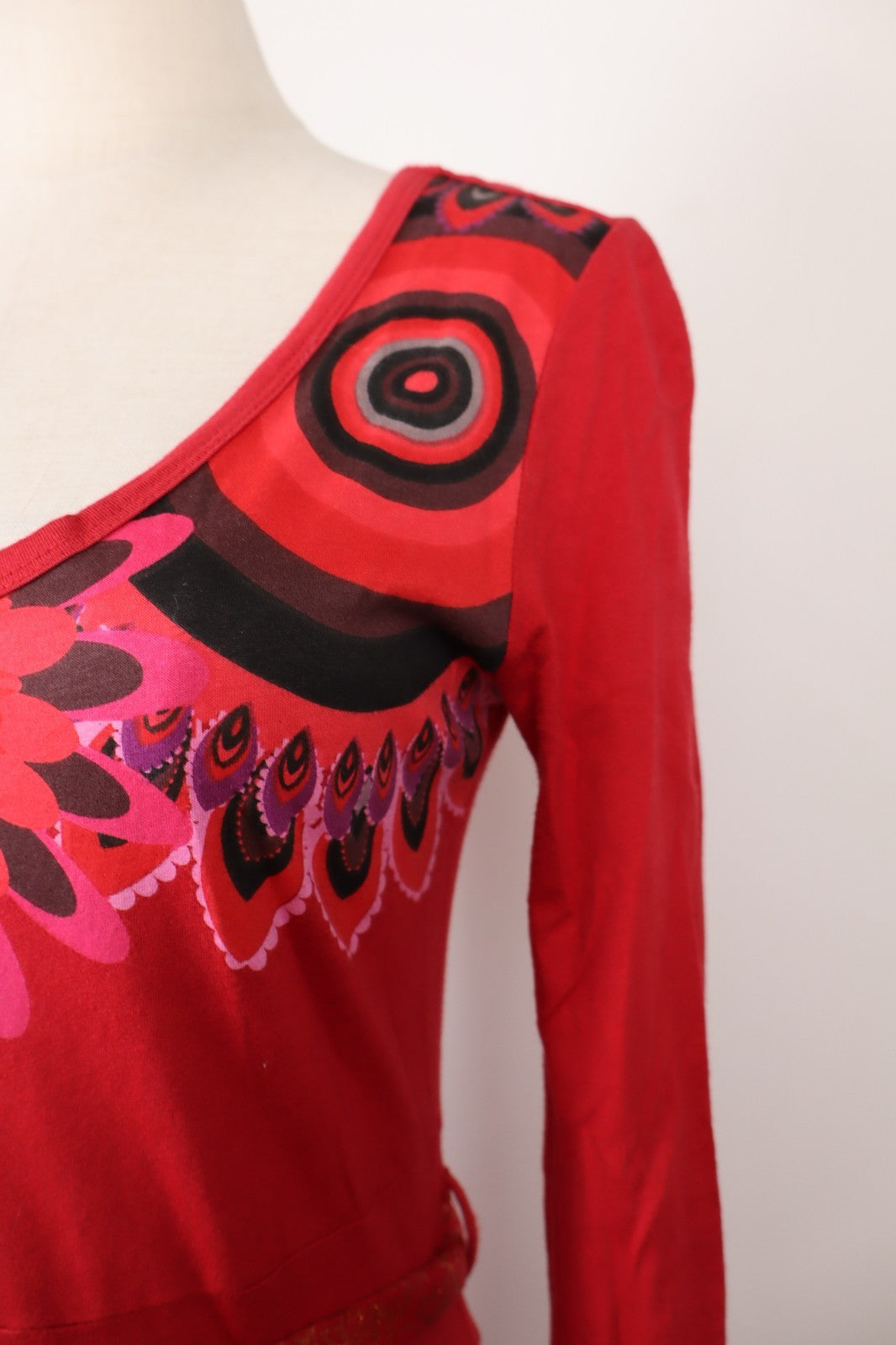 DESIGUAL VESTITO ABITO DONNA M WOMAN CASUAL VINTAGE DRESS MANICA LUNGA LOGO