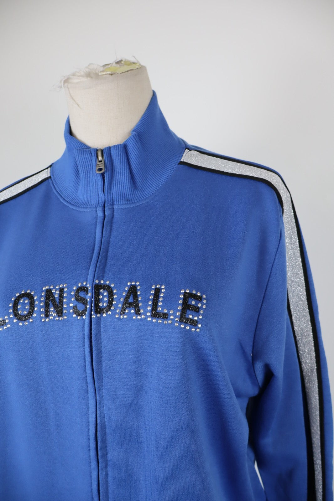LONSDALE FELPA CON ZIP GIACCA DONNA Tg XL WOMEN CASUAL VINTAGE SPORT JACKET