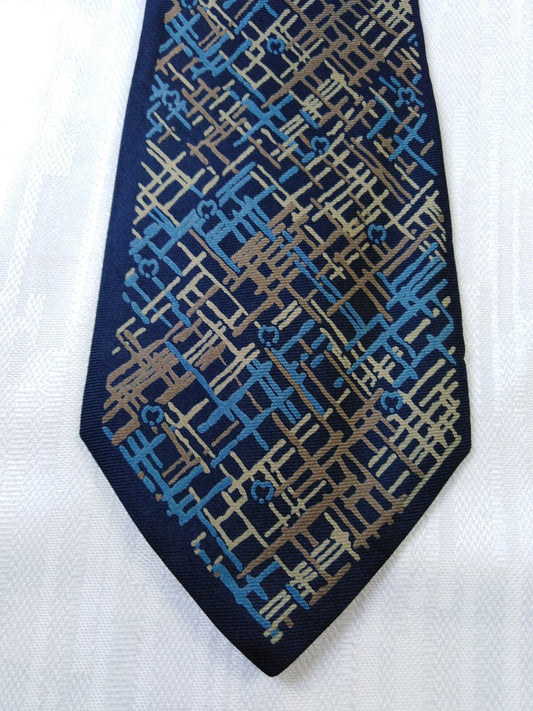 MILA SCHON 100% SETA SILK TIE CRAVATTA NECKTIE ITALY VINTAGE CLASSIC