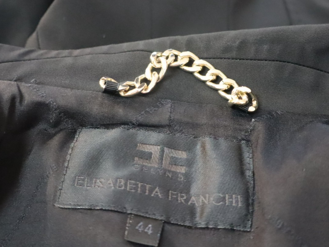 ELISABETTA FRANCHI BLAZER GIACCA DONNA Tg 44 WOMAN CASUAL VINTAGE JACKET NERO