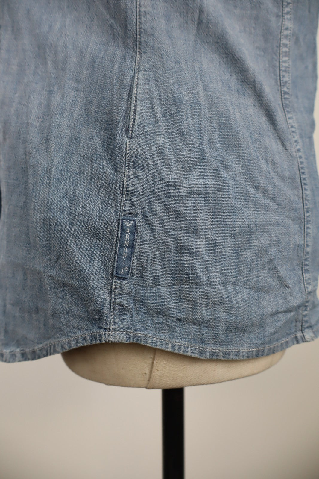 AJ ARMANI JEANS CAMICIA DONNA TG. 42 WOMAN SHIRT CASUAL VINTAGE DENIM COTONE