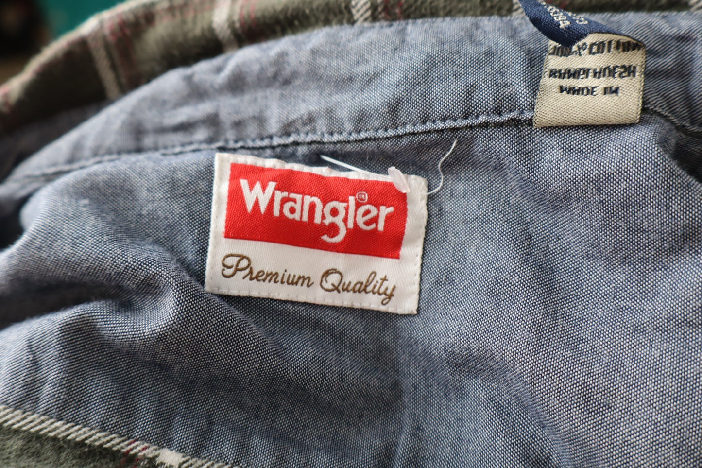 WRANGLER CAMICIA UOMO TG. L MAN CASUAL VINTAGE SHIRT COTONE COTTON MANICA LUNGA