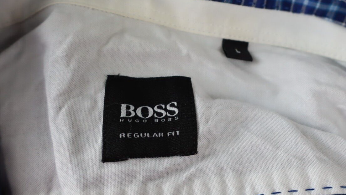 HUGO BOSS CAMICIA UOMO TG. L MAN CASUAL VINTAGE SHIRT COTONE COTTON