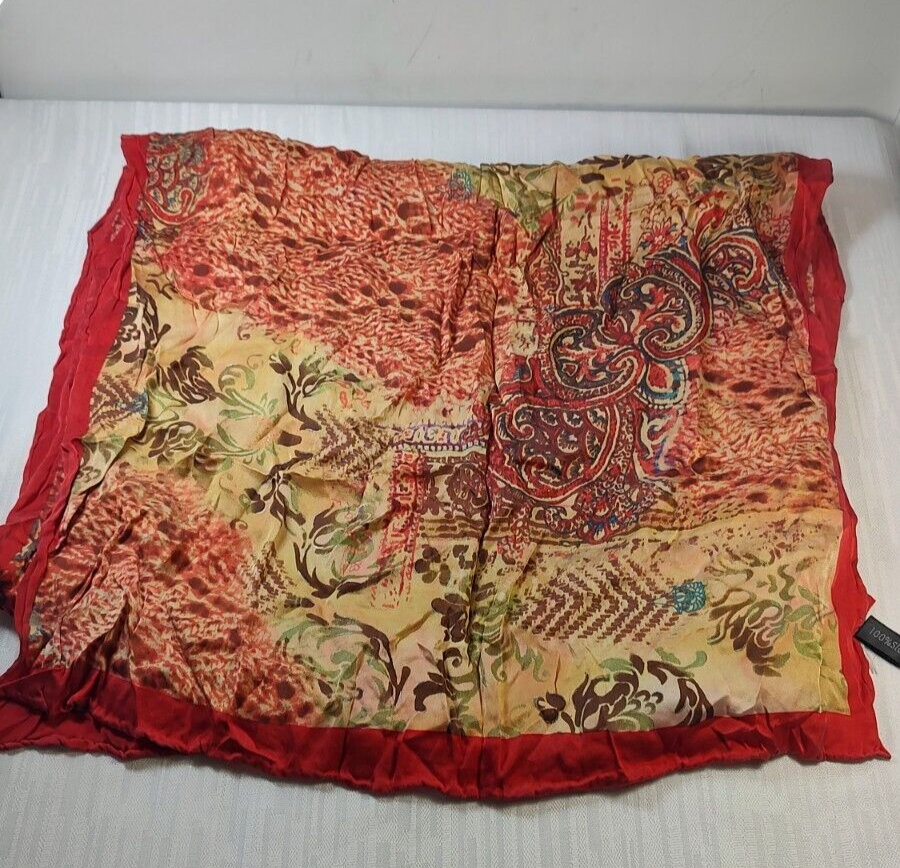 FOULARD 100% SILK SCARVES SCARF RECTANGLE SETA MADE IN ITALY