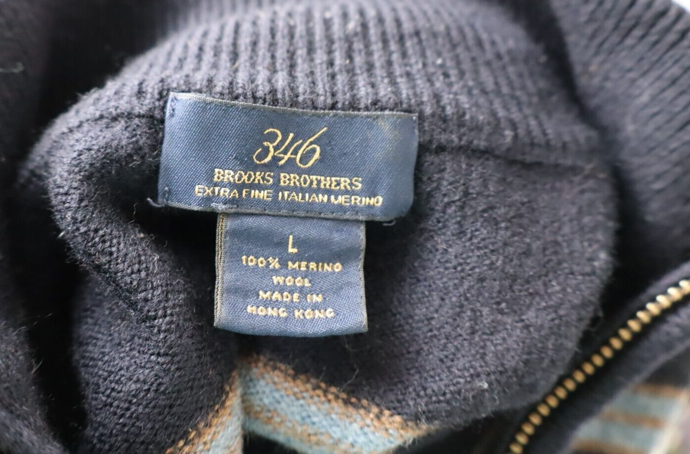 BROOKS BROTHERS 346 MAGLIONE VINTAGE UOMO LANA MERINOS Tg. L MAN SWEATER CASUAL