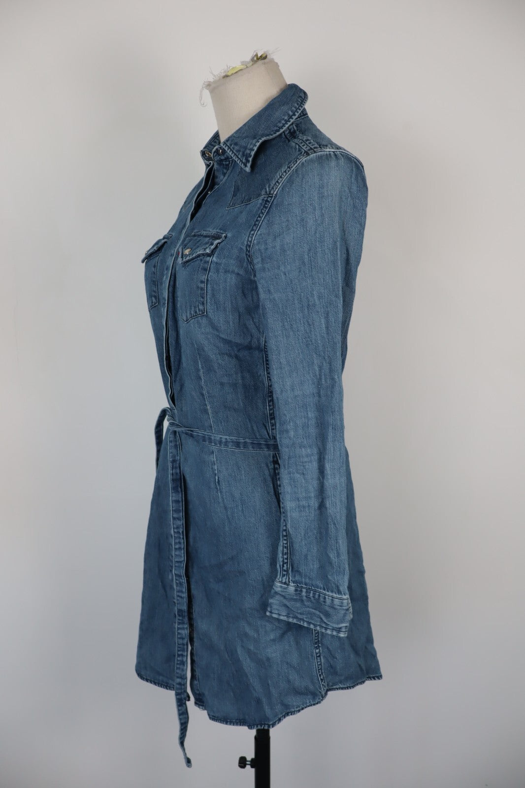 LEVI'S VESTITO CAMICIA JEANS DENIM DONNA TG. XS  WOMAN CASUAL VINTAGE DRESS