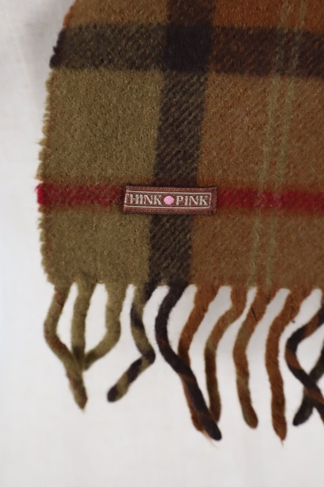 THINK PINK SCIARPA LANA UOMO DONNA UNISEX WOMAN MAN VINTAGE CASUAL SCARF