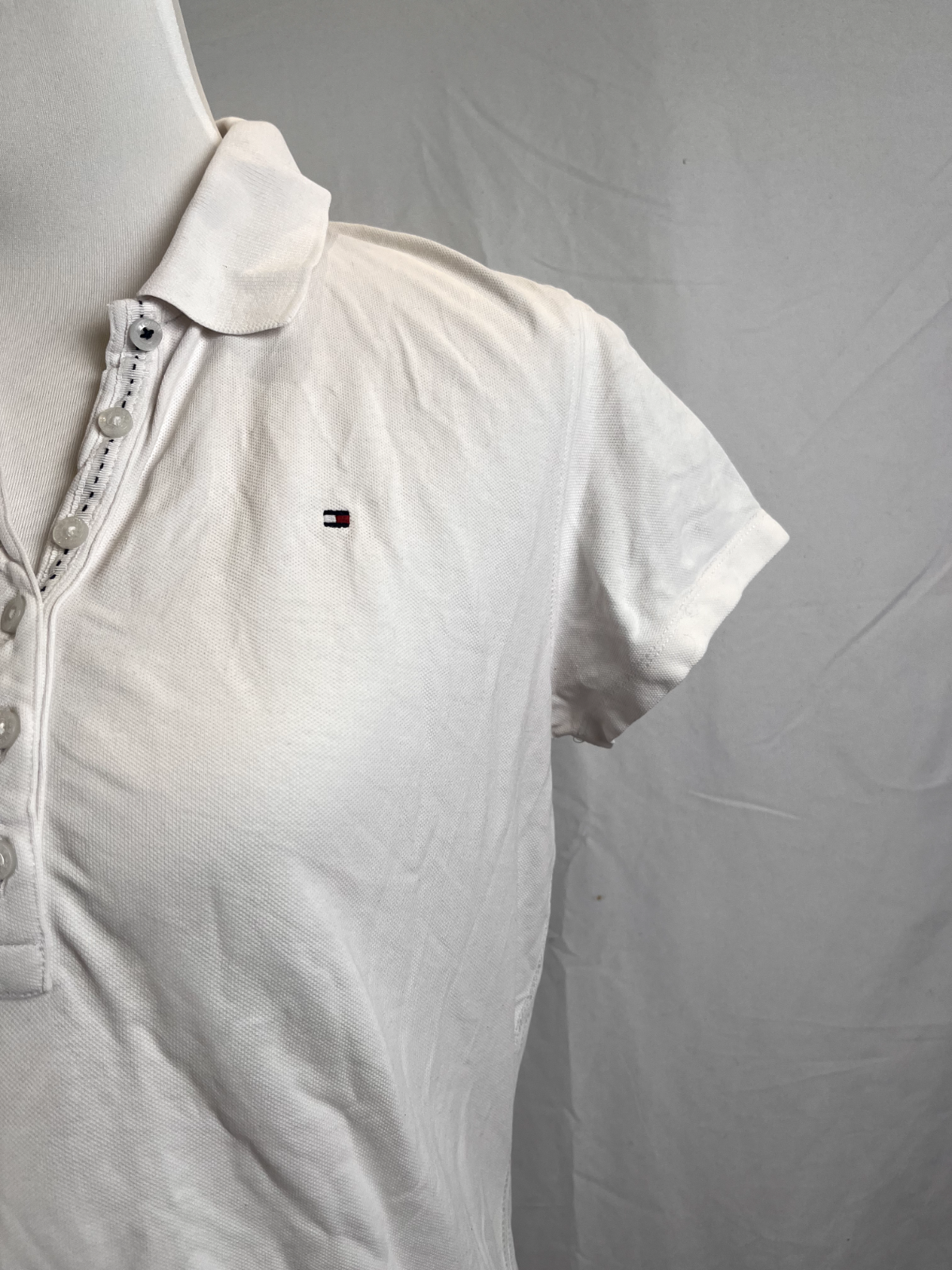 TOMMY HILFIGER POLO MAGLIA DONNA COTONE TG. M WOMAN SHIRT CASUAL VINTAGE