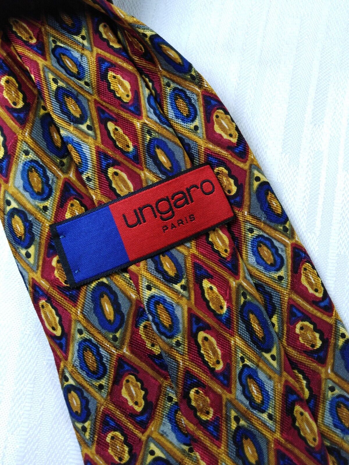 UNGARO PARIS 100% SILK TIE SETA CRAVATTA NECKTIE MADE IN ITALY