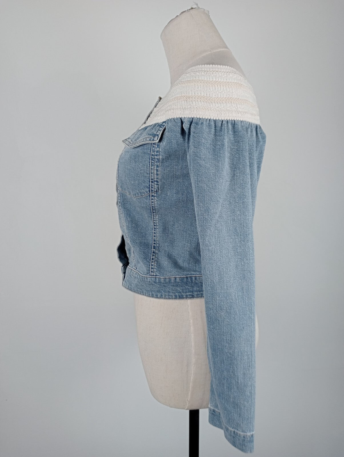 LUISA SPAGNOLI GIUBBINO JEANS DENIM DONNA Tg 42 WOMAN COTONE COTTON VINTAGE