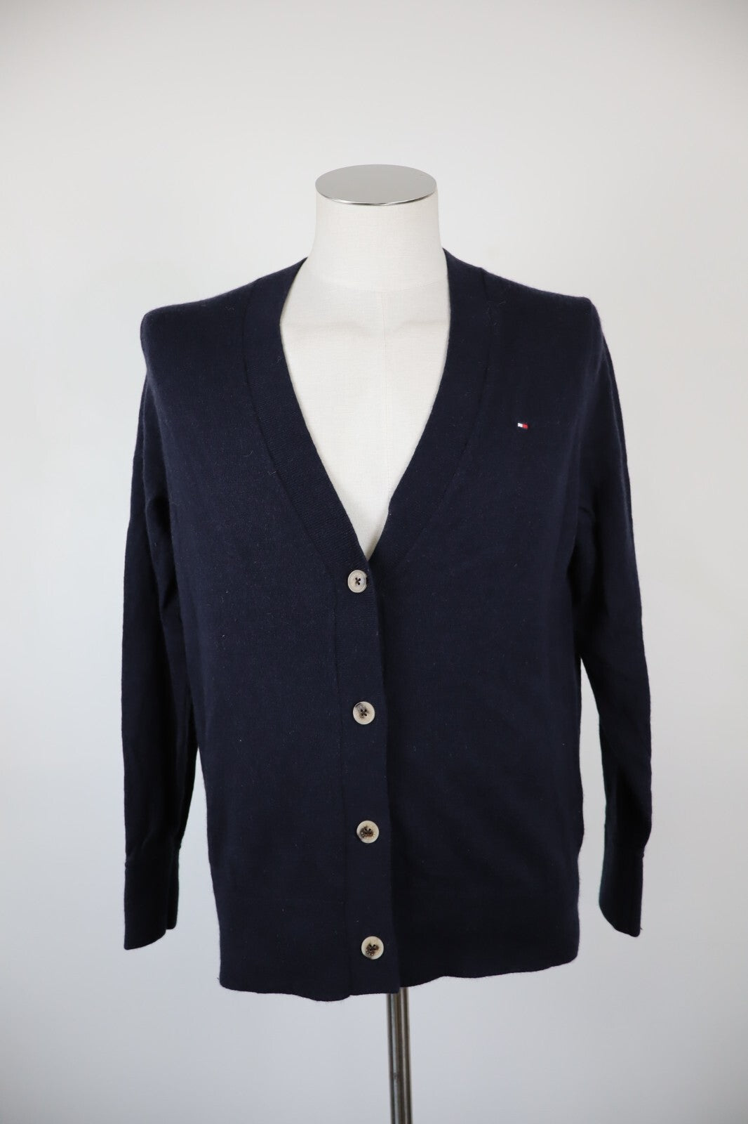 TOMMY HILFIGER CARDIGAN MAGLIONE VINTAGE UOMO TG XL LANA CASHMERE SWEATER CASUAL