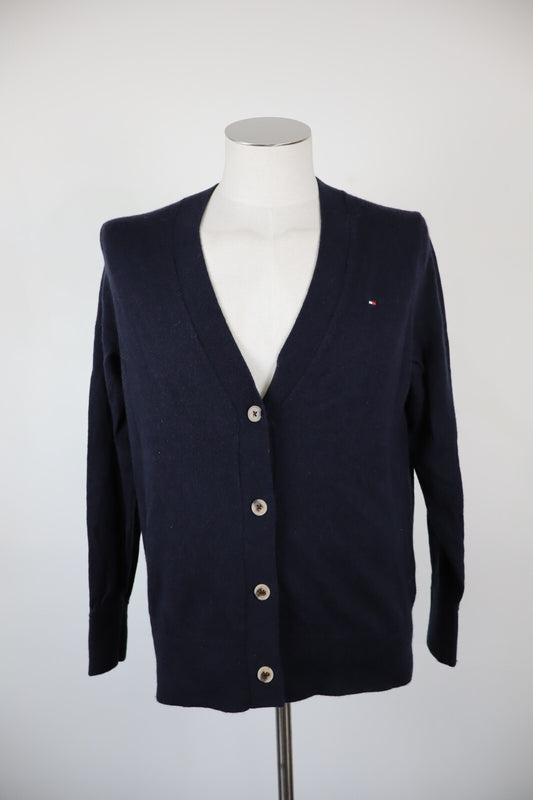 TOMMY HILFIGER CARDIGAN MAGLIONE VINTAGE UOMO TG XL LANA CASHMERE SWEATER CASUAL