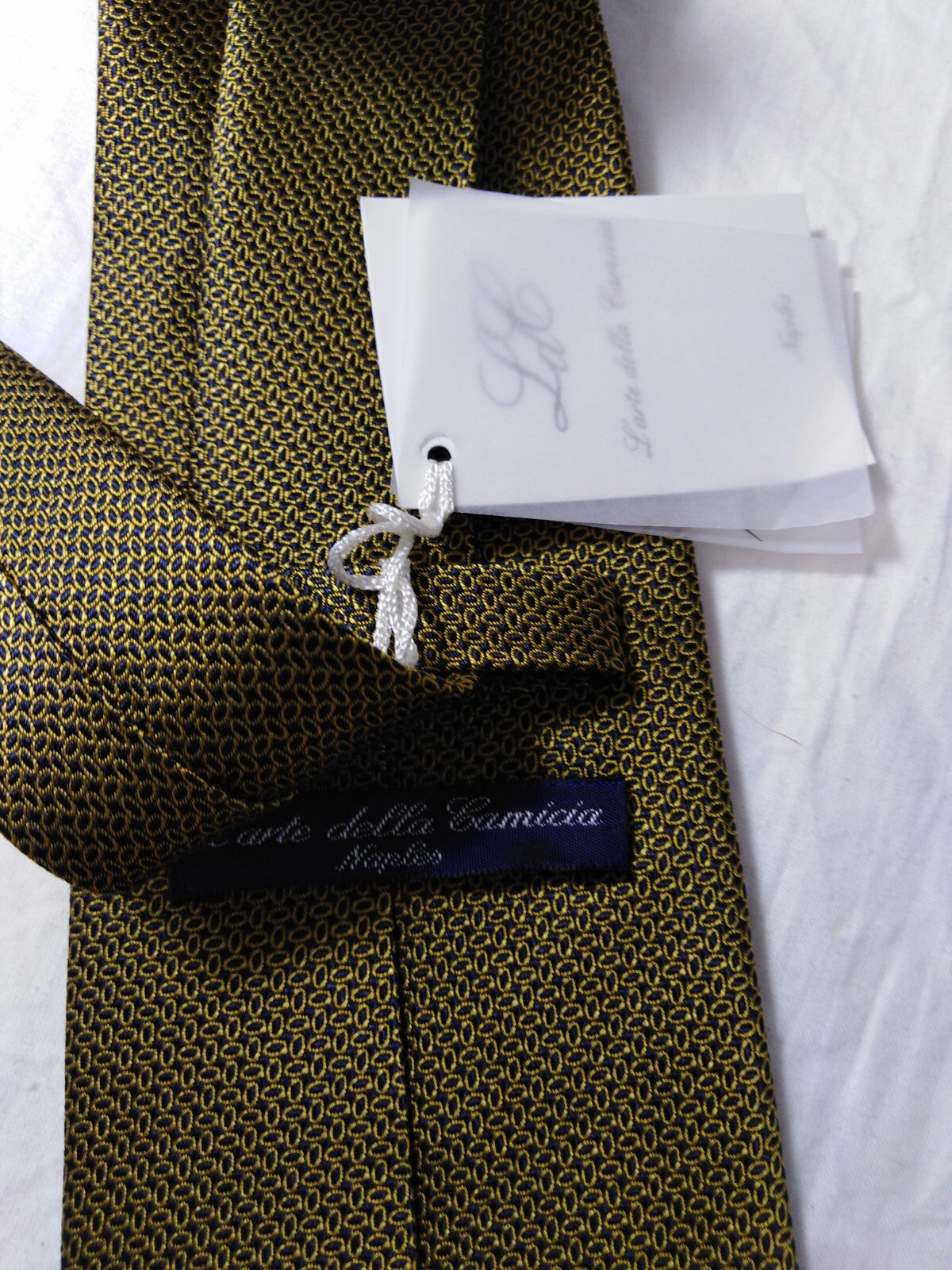L'ARTE DELLA CAMICIA  SILK TIE SETA CRAVATTA SELF TIPPED NECKTIE MADE IN ITALY