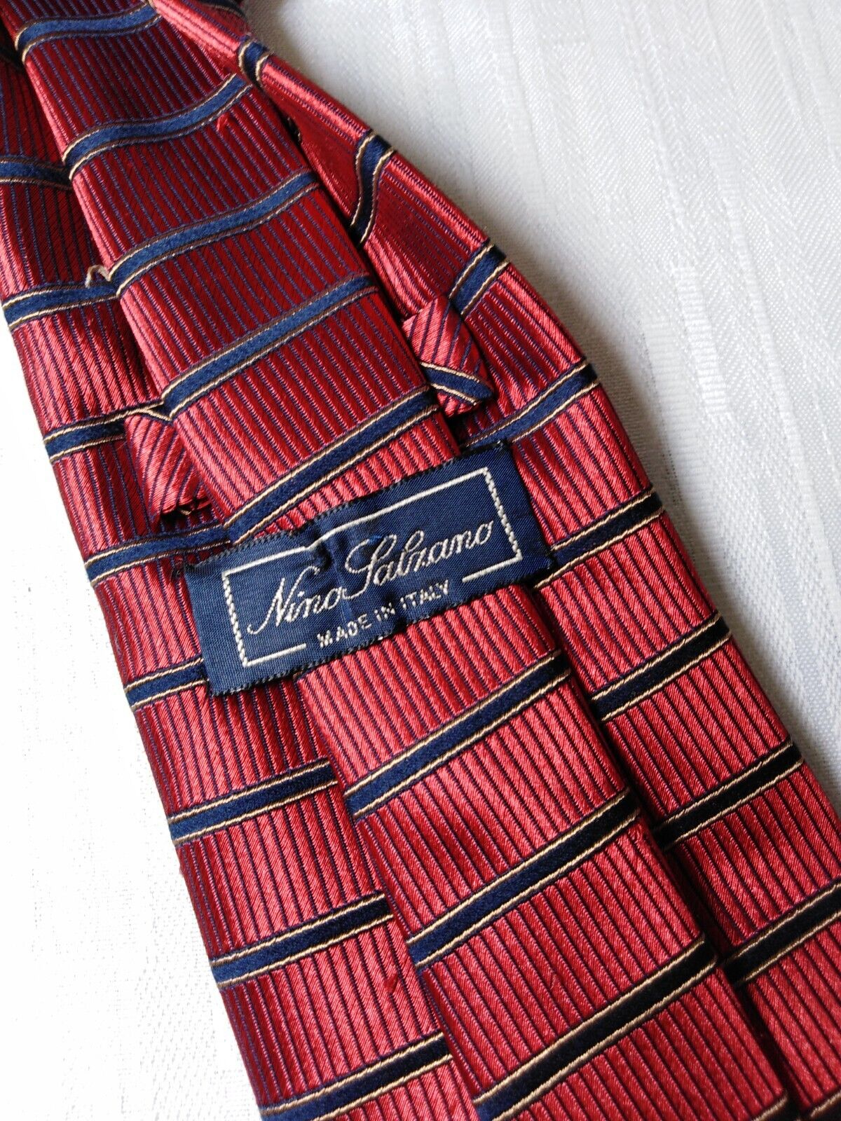 NINO SALZANO 100% SILK TIE SETA CRAVATTA NECKTIE MADE IN ITALY