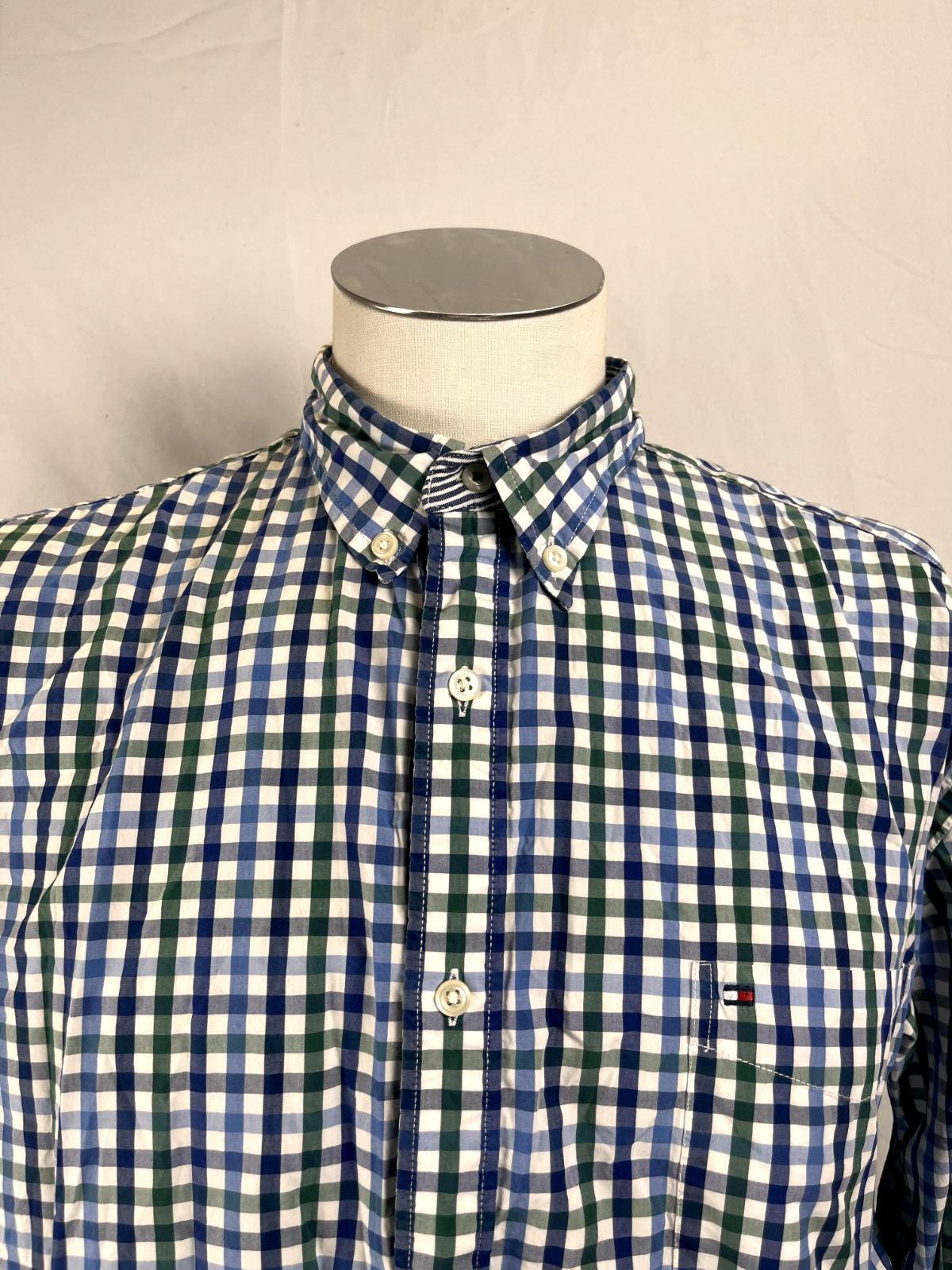 TOMMY HILFIGER CAMICIA UOMO TG. XL MAN CASUAL SHIRT VINTAGE SHIRT COTONE COTTON