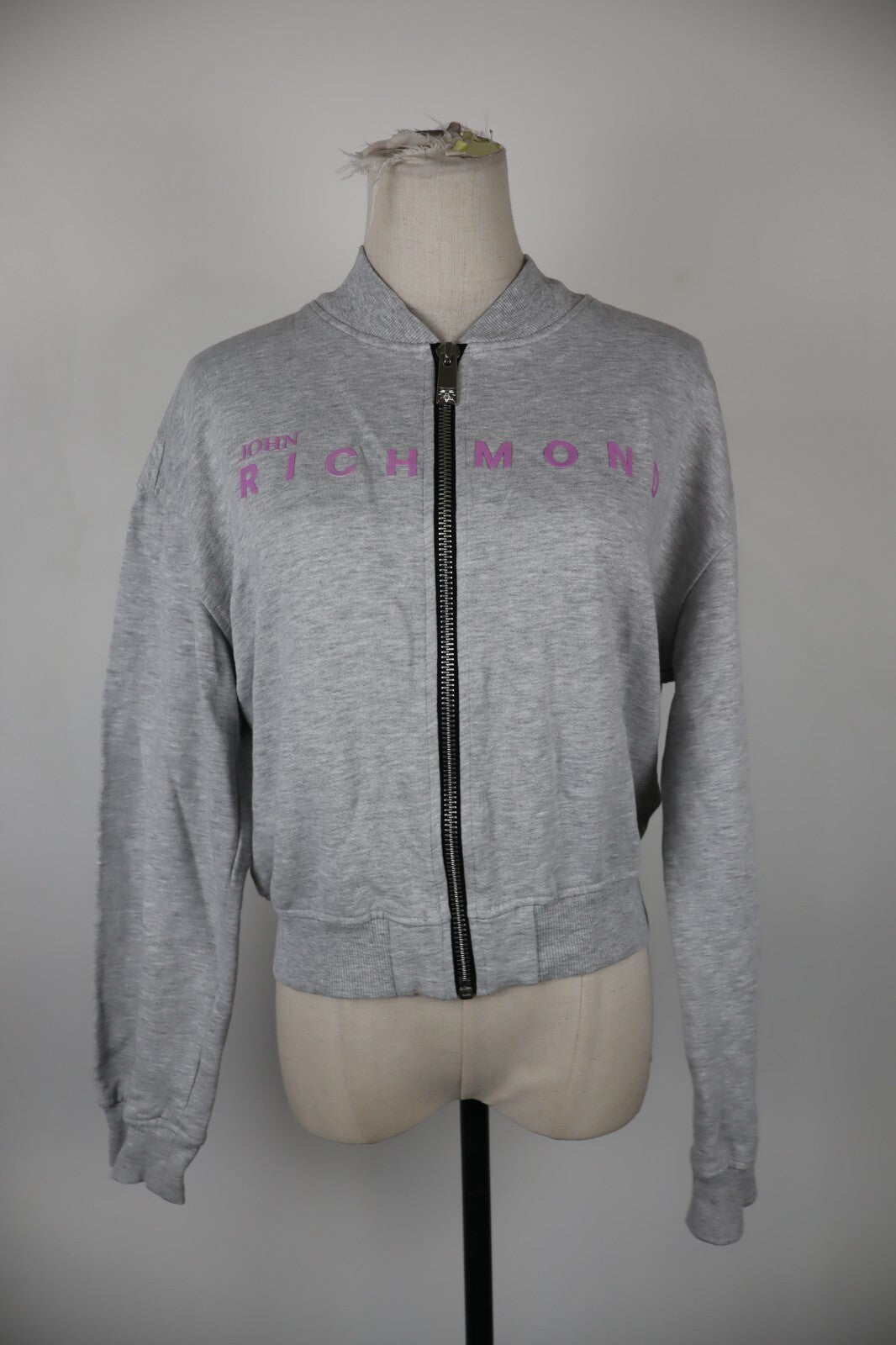 JOHN RICHMOND FELPA DONNA Tg L WOMAN CASUAL VINTAGE SPORT SWEATSHIRT COTONE