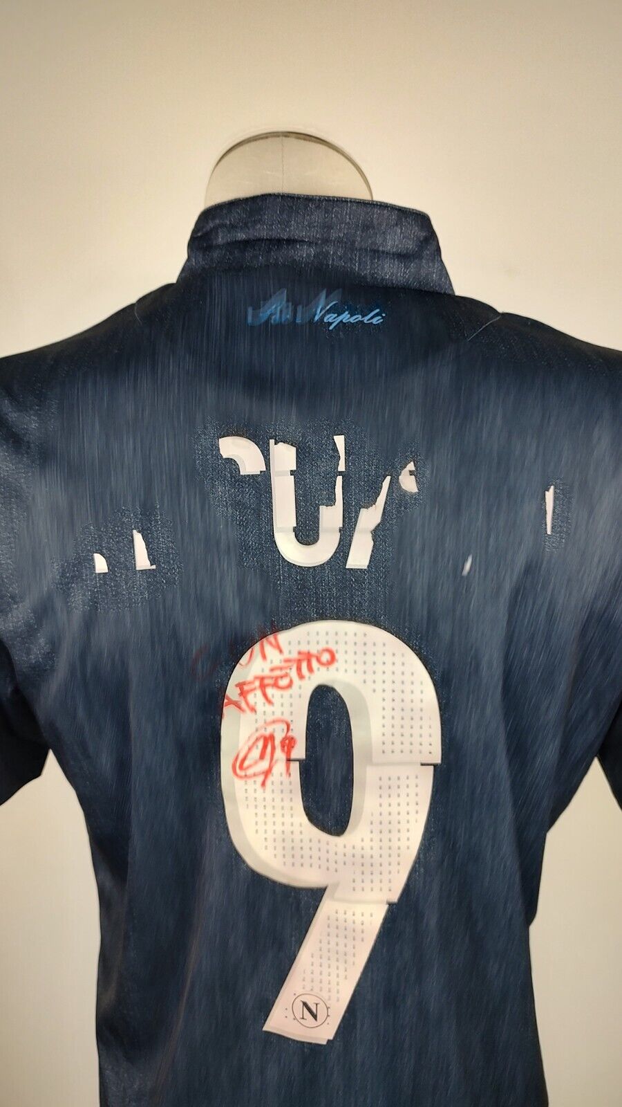 MACRON NAPOLI MAGLIA CALCIO UOMO Tg M SOCCER JERSEY VINTAGE 9 HIGUAIN AUTOGRAFO