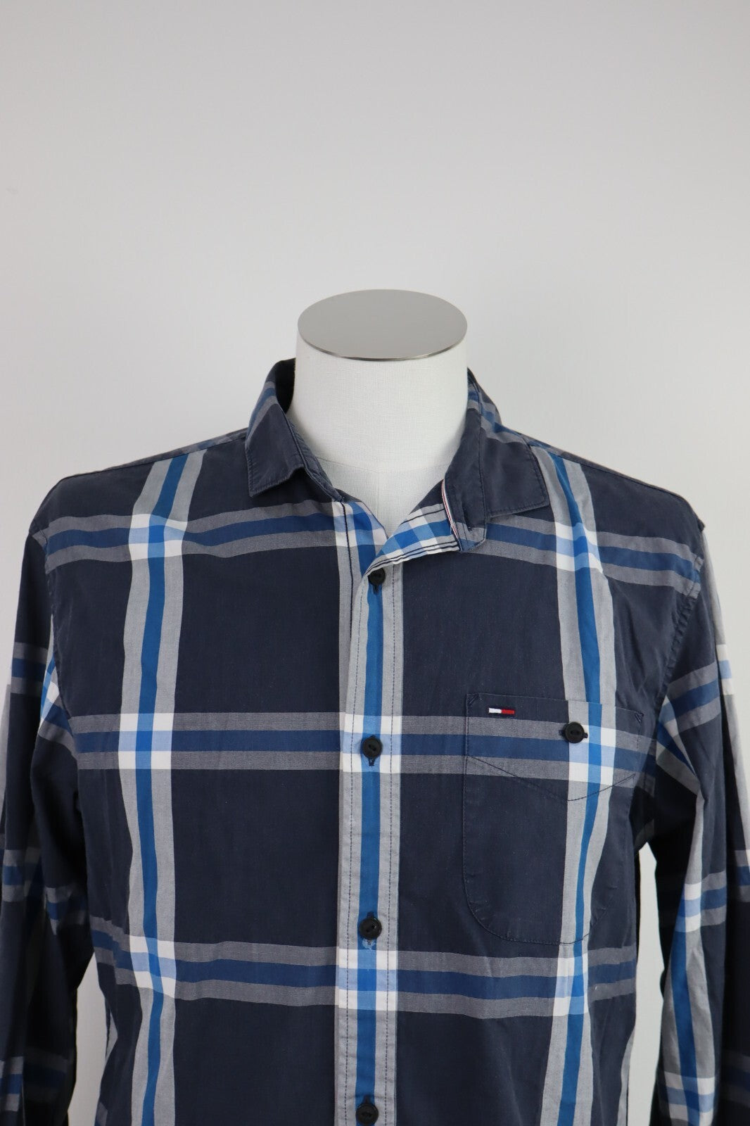 TOMMY HILFIGER CAMICIA SLIM FIT UOMO TG. L MAN CASUAL VINTAGE SHIRT COTONE