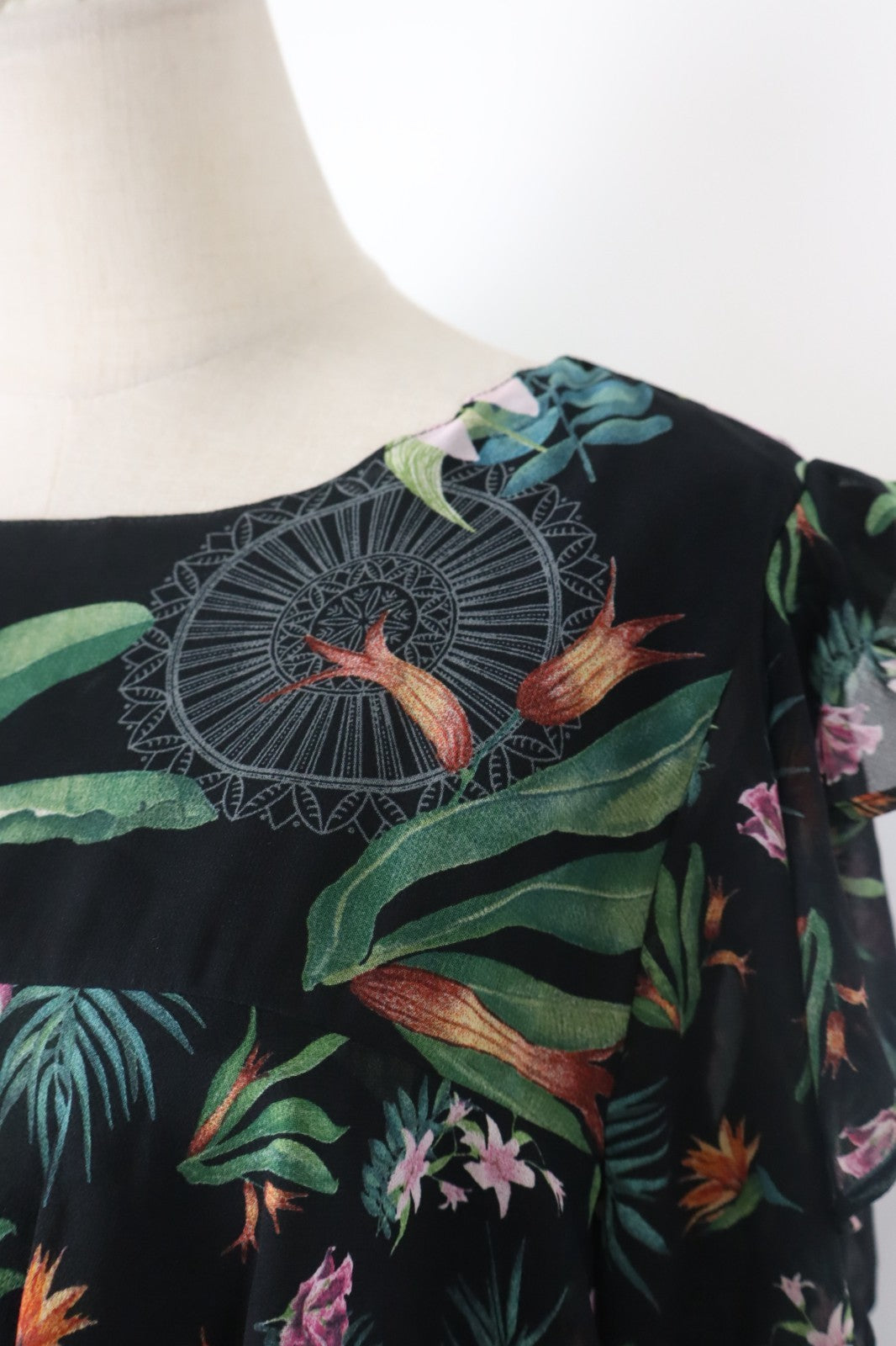 DESIGUAL VESTITO DONNA TG. 40 WOMAN CASUAL VINTAGE DRESS ABITO FLORAL