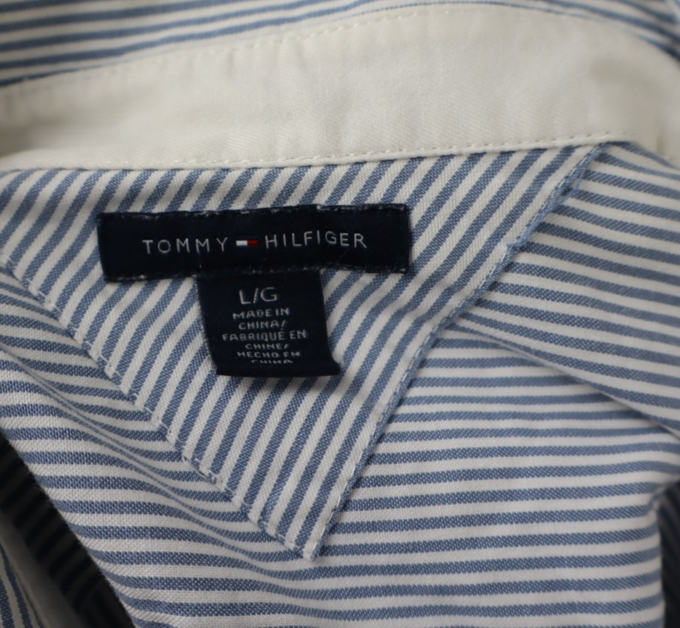 TOMMY HILFIGER CAMICIA UOMO TG. L MAN CASUAL VINTAGE SHIRT COTONE COTTON