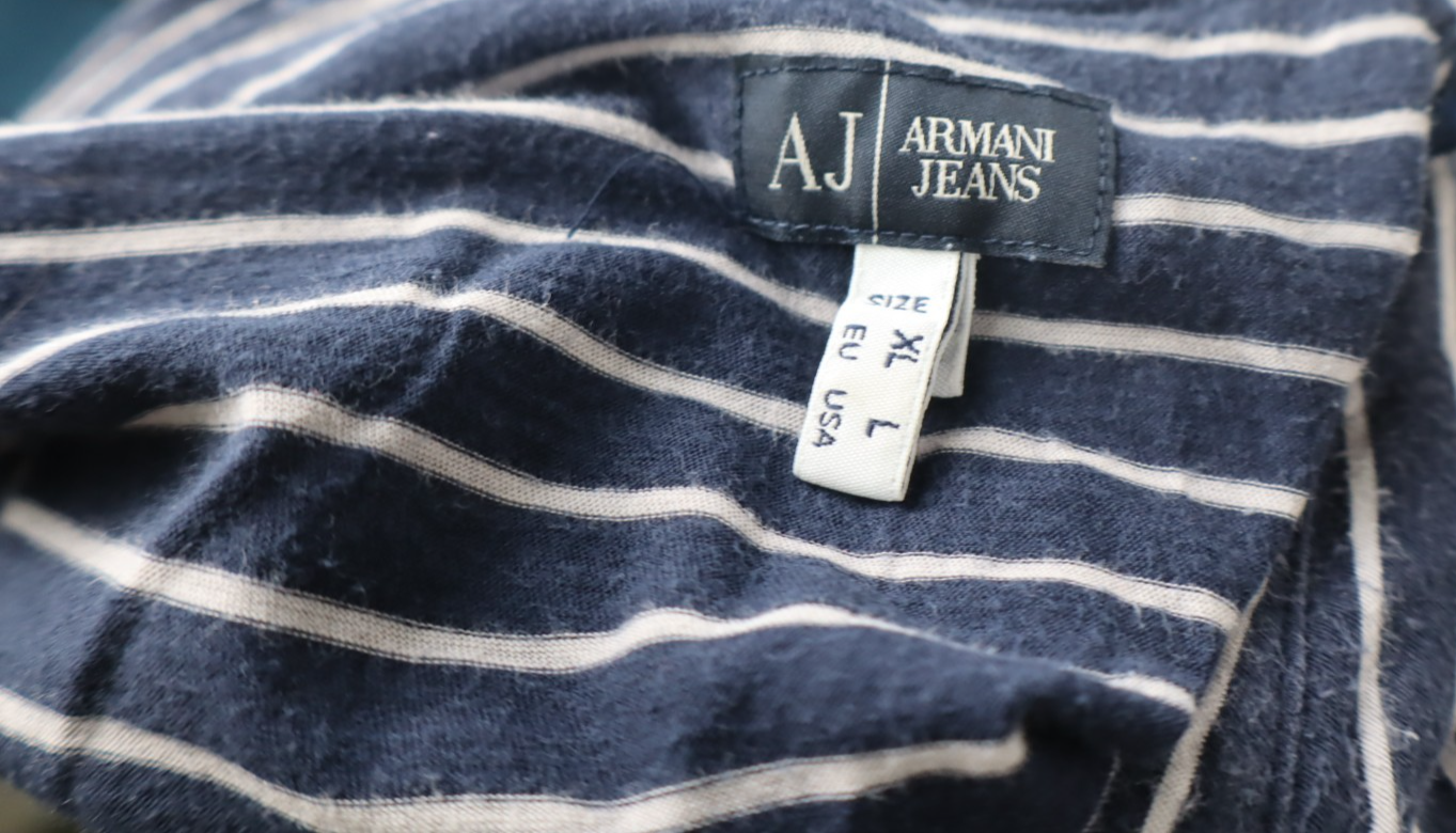 ARMANI JEANS POLO MAGLIA UOMO COTONE XL MAN COTTON T- SHIRT CASUAL VINTAGE