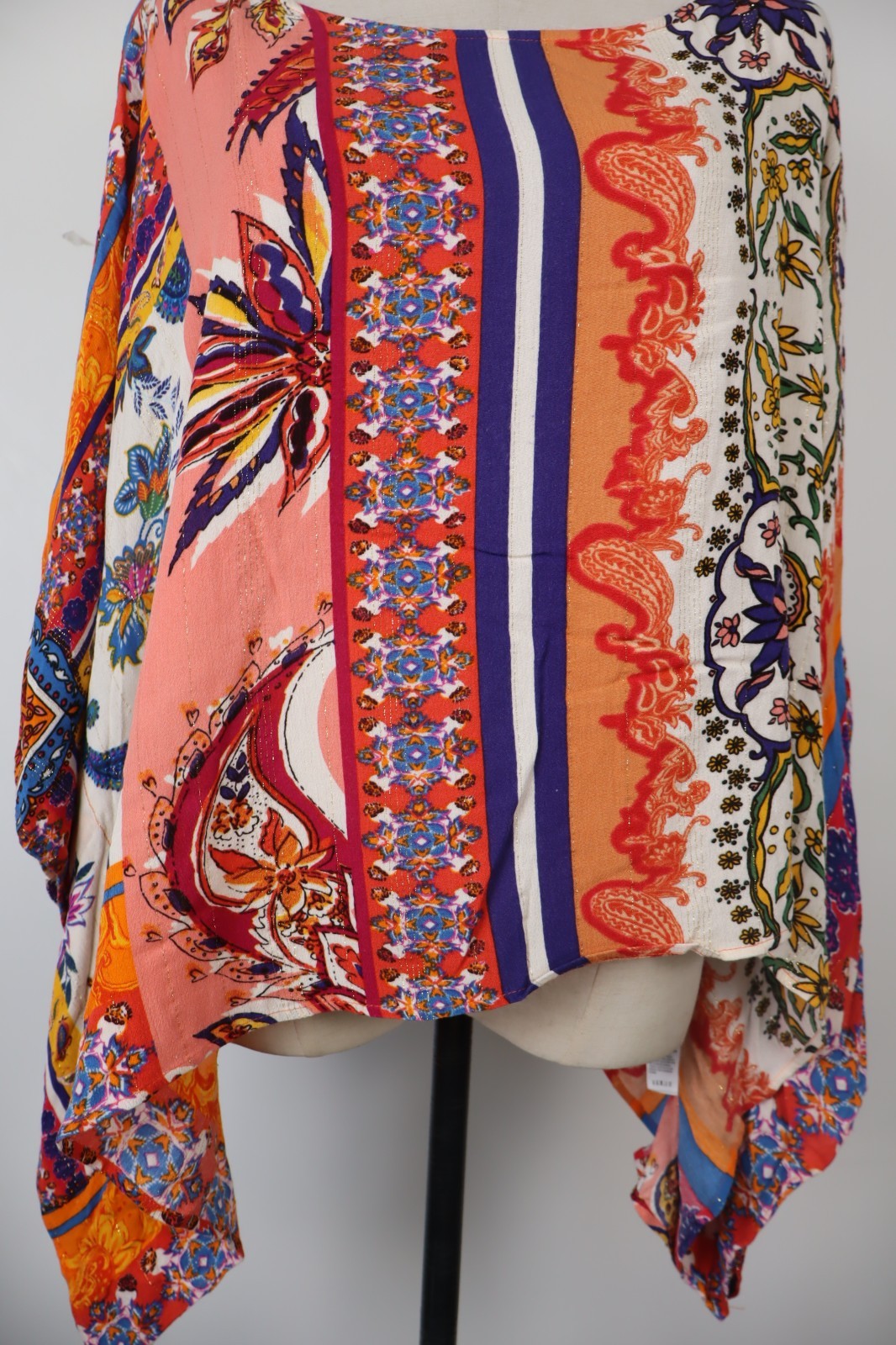DESIGUAL MAGLIA DONNA TG. L WOMAN CASUAL VINTAGE T-SHIRT PONCHO VISCOSA