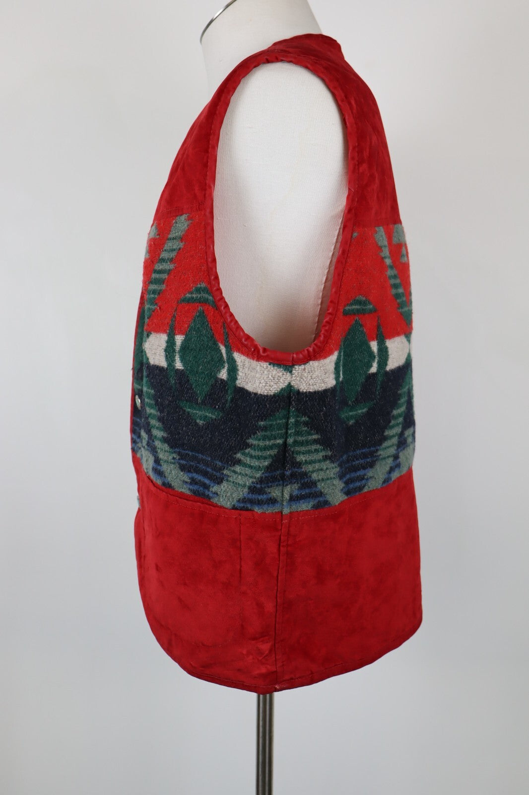 WAMPUM GIUBBINO SMANICATO GILET LANA WOOL UOMO TG S MAN CASUAL VINTAGE JACKET