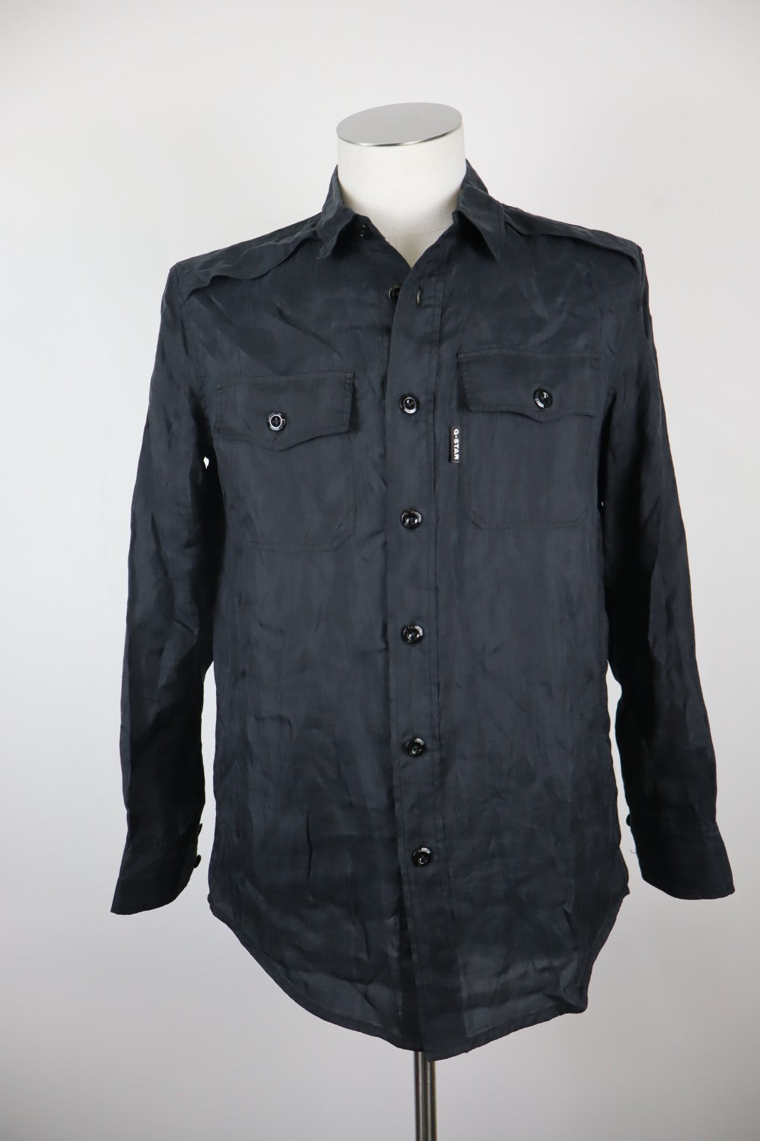 G-STAR CAMICIA MANICHE LUNGHE SHIRT UOMO Tg S MAN VINTAGE CASUAL TASCHE LYOCELL