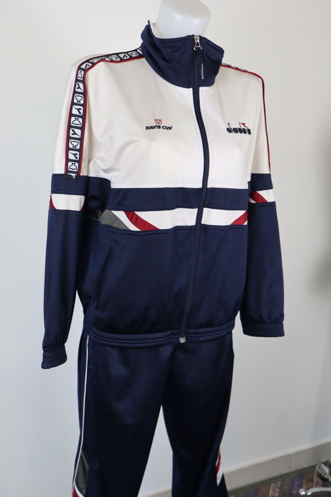 DIADORA DAVI'S CUP TENNIS TUTA COMPLETO TG 44 TRACKSUIT GIACCA PANTS DONNA SPORT