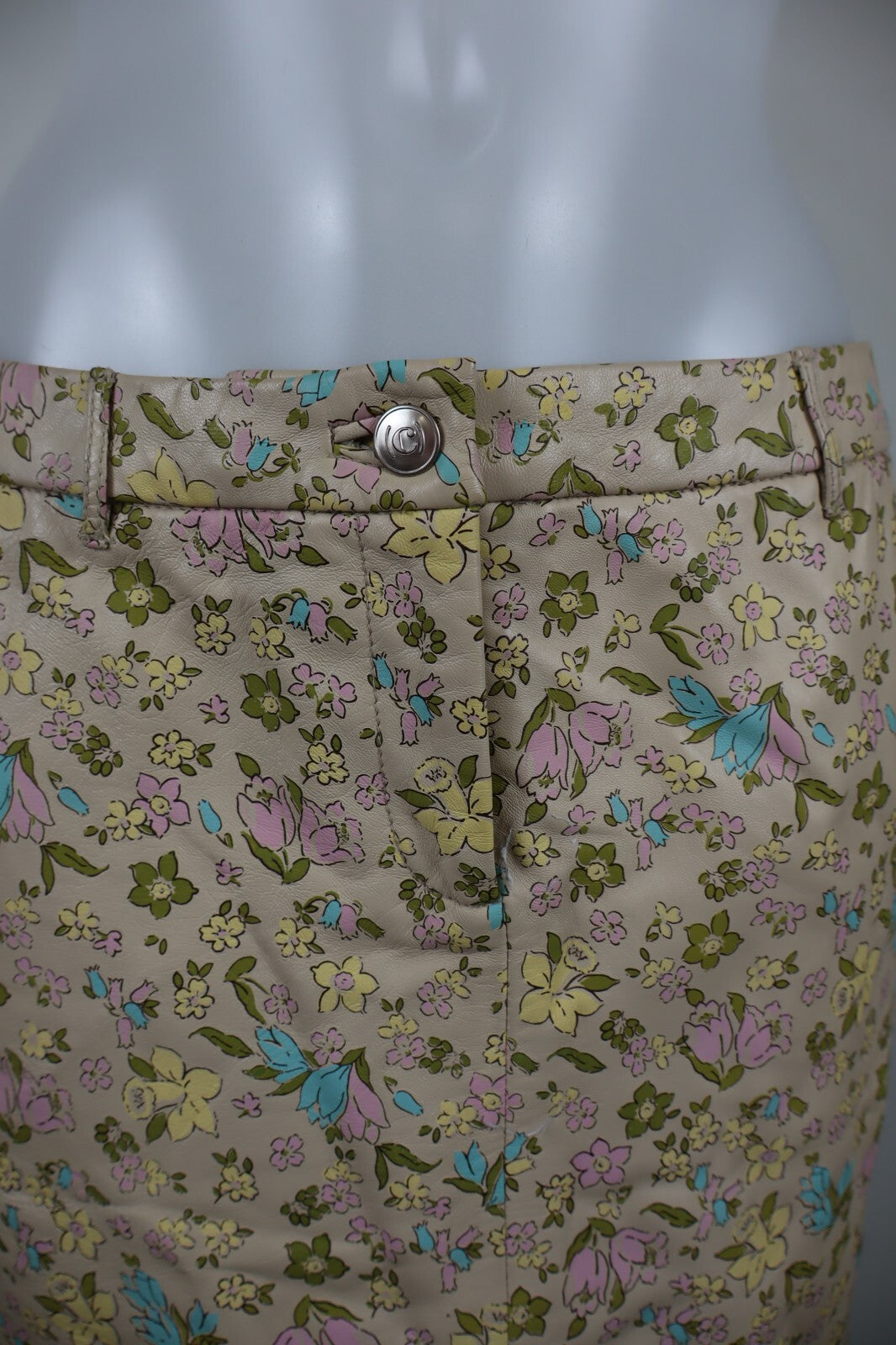 CACHAREL GONNA DONNA WOMAN SKIRT Tg. 44 VINTAGE CASUAL PELLE CUOIO