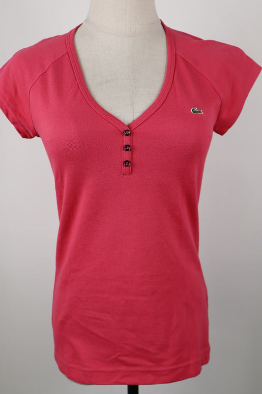LACOSTE MAGLIA DONNA TG. 38 WOMAN CASUAL VINTAGE TANK TOP T-SHIRT COTONE